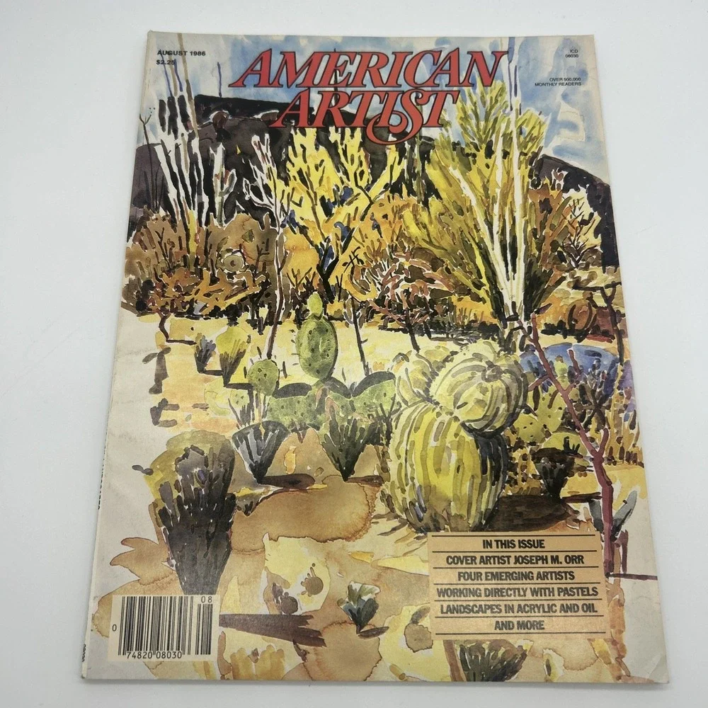 Vintage American Artist Magazine Aug. 1986 Vtg. Edward Brodney J. Orr Paint Ads